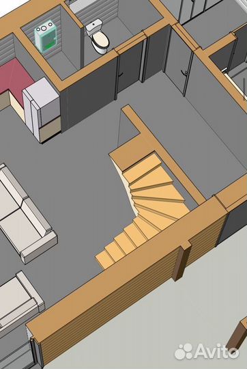 Лестница на металлокаркасе