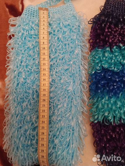 Мочалки ручной вязки. Красная мочалка 80р