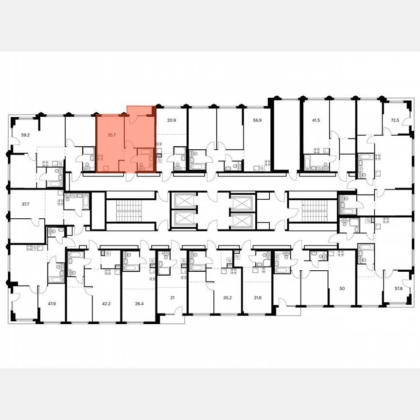 1-к. квартира, 35,7 м², 8/32 эт.