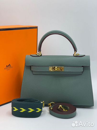 Сумка женская Hermes kelly 22 с широким ремнем