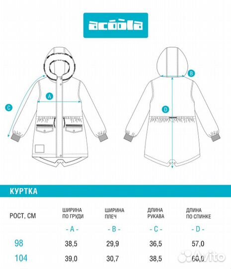 Новая парка acoola 104 размер