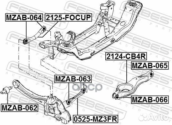 2124-CB4R рычаг задний нижний Ford Focus 98-04