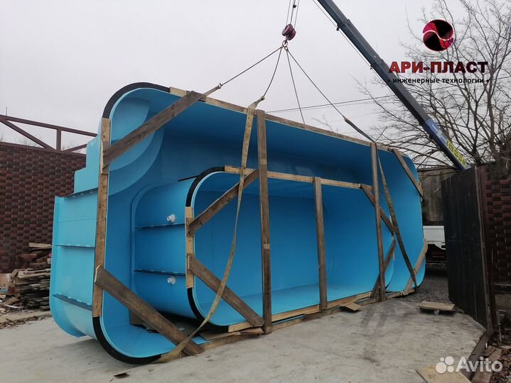 Пластиковый бассейн для дачи размером 3х5х1.5м