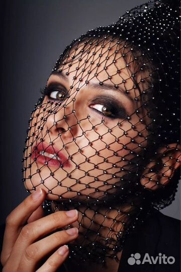 Маска на лицо сетка балаклава стразы