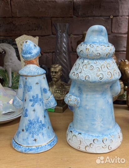 Фарфоровые Дед Мороз и Снегурочка
