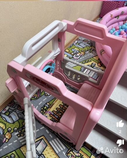 Горка детская с автобусом. Игровой центр