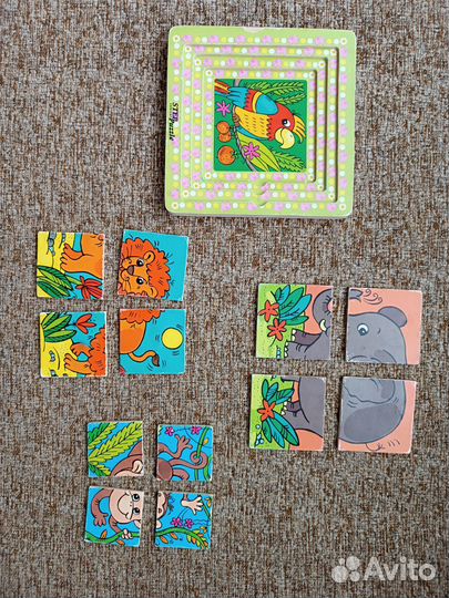 Деревянные пазлы на 1-3 года
