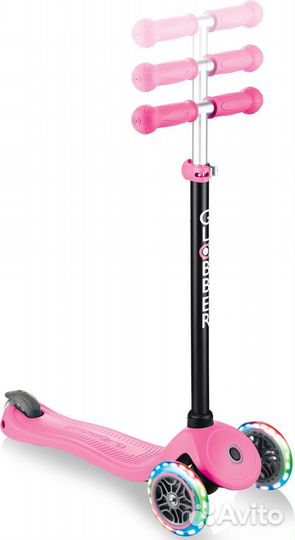 Самокат Globber GO UP sporty plus lights розовый S