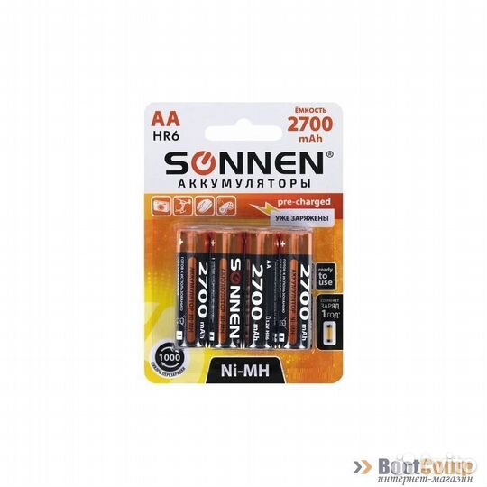 Аккумулятор R6 2700mAh sonnen BL-4 455607