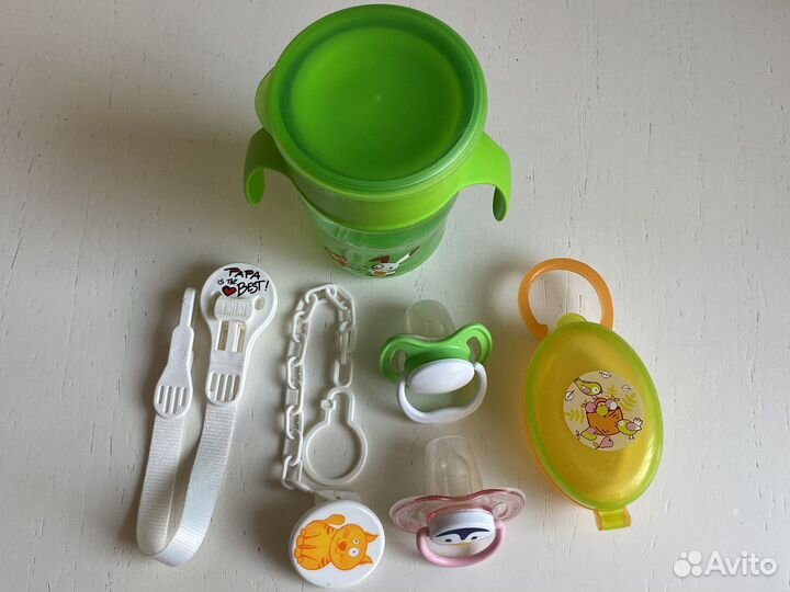 Поильник Avent, соска, прищепка