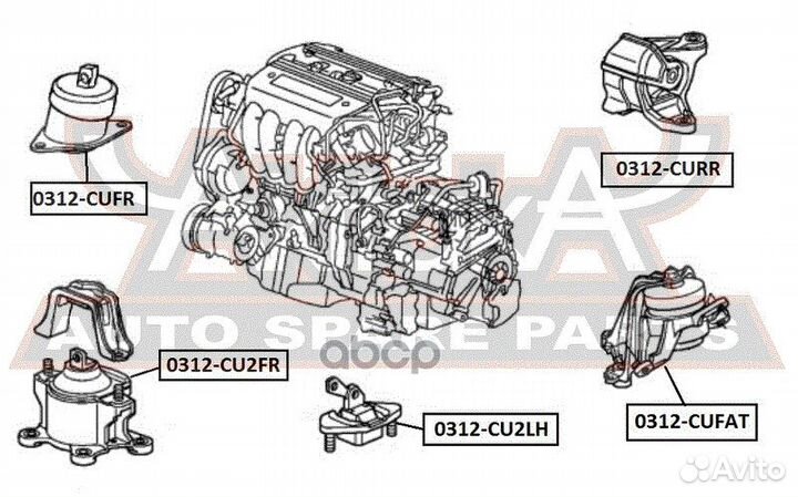 Подушка коробки передач (гидравлическая) 0312CU