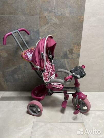 Детский трехколесный велосипед с ручкой