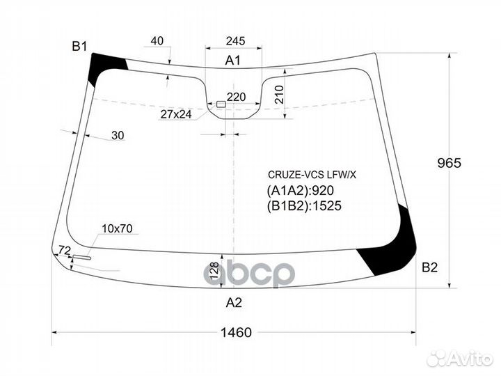 Стекло лобовое + дд chevrolet cruze 4/5D 09-15