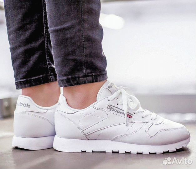 Кроссовки Reebok Classic Leather White из Кожи