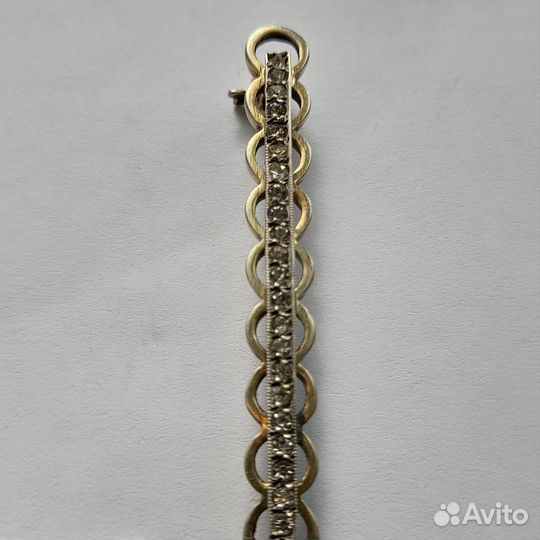 Антикварная брошь заколка серебро