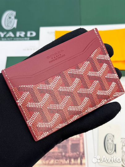 Картхолдер Goyard Saint-Sulpice бордовый