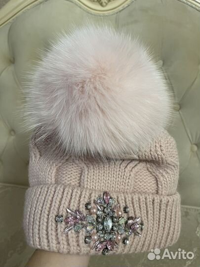 Комплект шапка+шарф+варежки(нежно розовый)