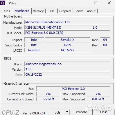 I9 7900x msi x299 sli plus 32gb ram