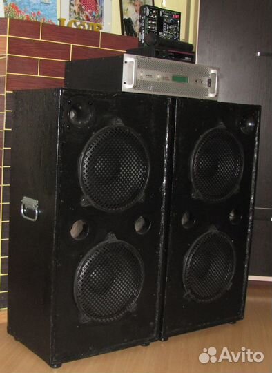 Колонки 2100W Pro-212 2ш Усилитель Микшер Микрофон