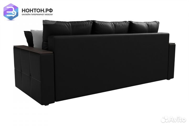 Диван еврокнижка Валенсия экокожа черная