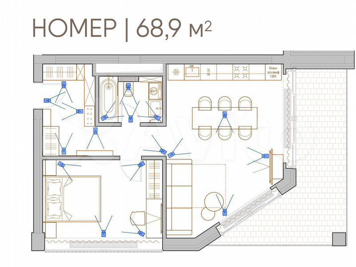 3-к. апартаменты, 67 м², 2/5 эт.