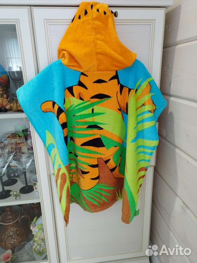 Детское полотенце пончо махровое Тигр