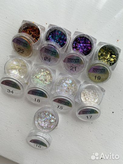 Хлопья, стразы, пленка, слайдеры для ногтей