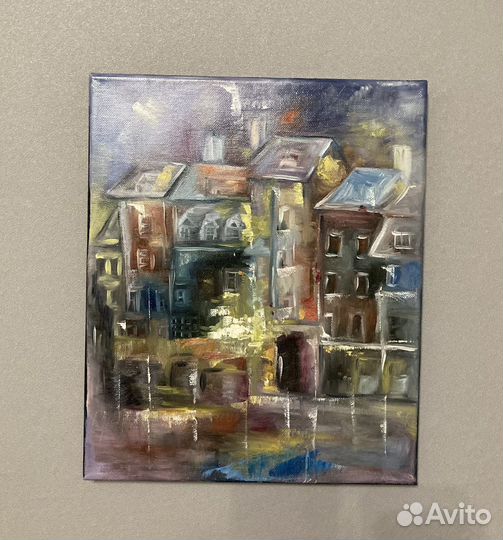 Картина маслом на холсте городской пейзаж