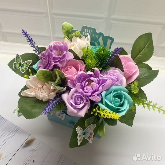 Букет из мыльных роз