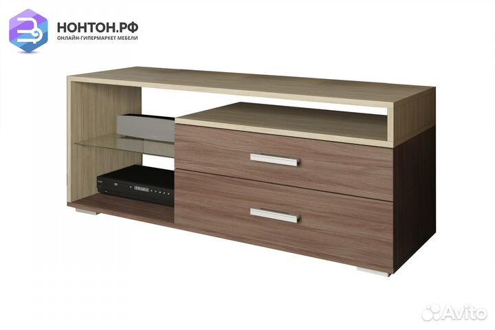 Тумба TV 2 ясень шимо темный / ясень шимо светлый