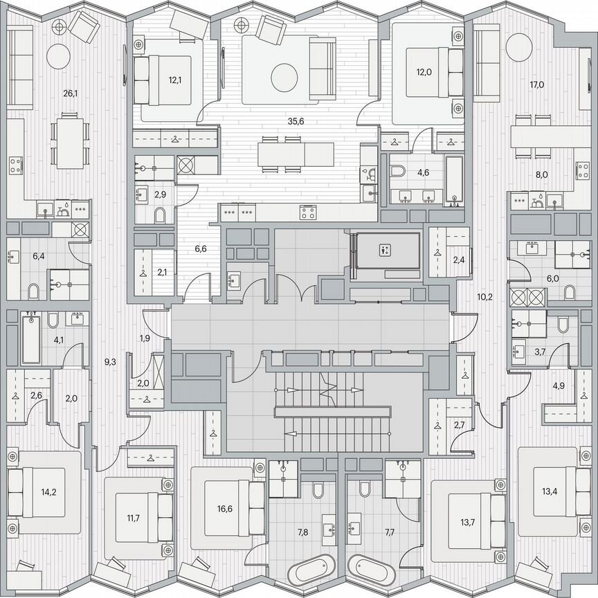 3-к. квартира, 105,7 м², 3/9 эт.