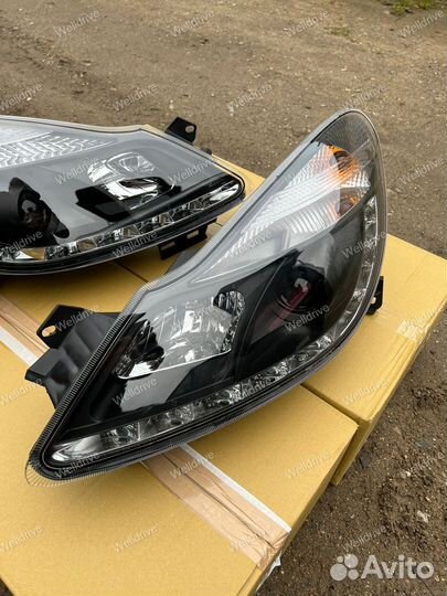 Фары Opel Corsa D 06-11 с дхо галоген черные