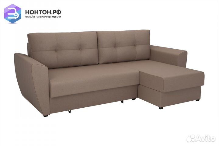 Диван угловой выкатной София светло-коричневый
