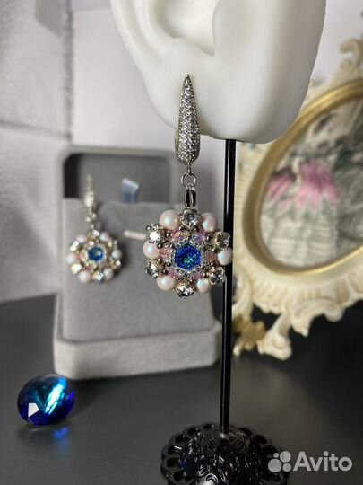 Серьги swarovski серебро