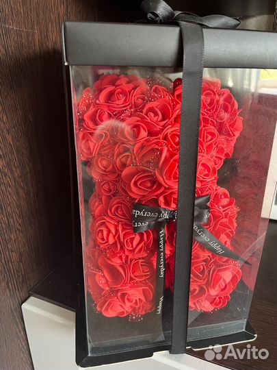 Мишка из роз 25см