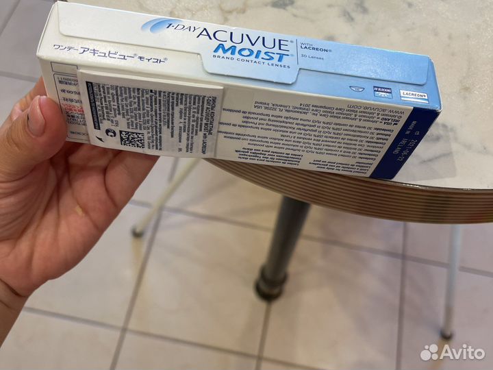 Линзы контактные acuvue moist -8.0, -9.0