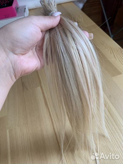 Волосы для наращивания блонд 35 см