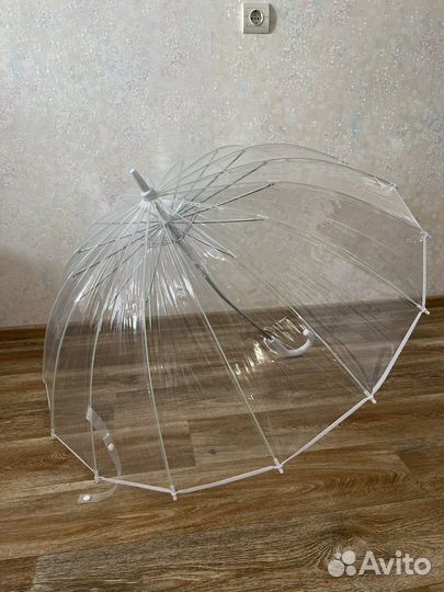 Зонт трость прозрачный