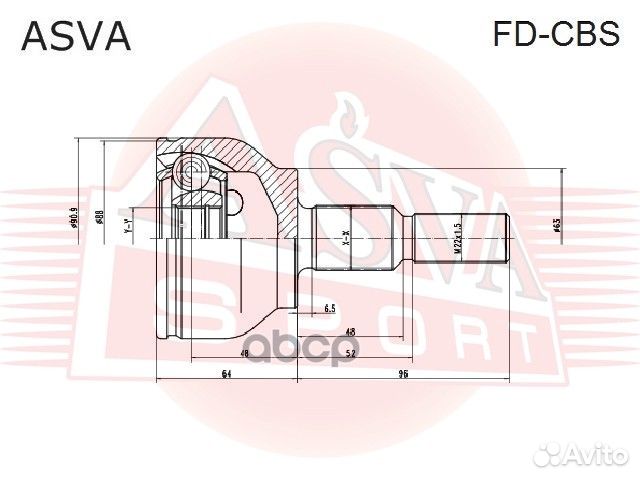 ШРУС наружный ford kuga CBS 2013 1,6 AT asva