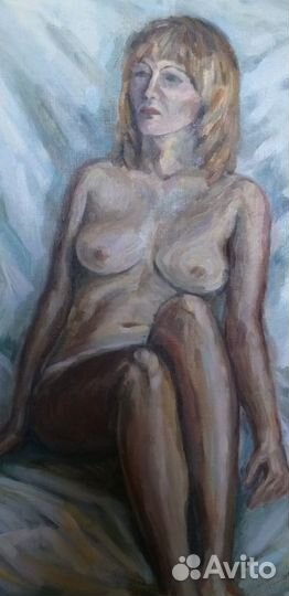 Картина маслом живопись обнаженная девушка, холст