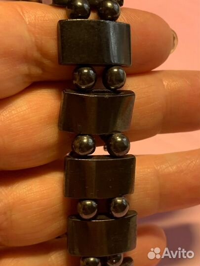 Магнитный браслет от давления из гематита