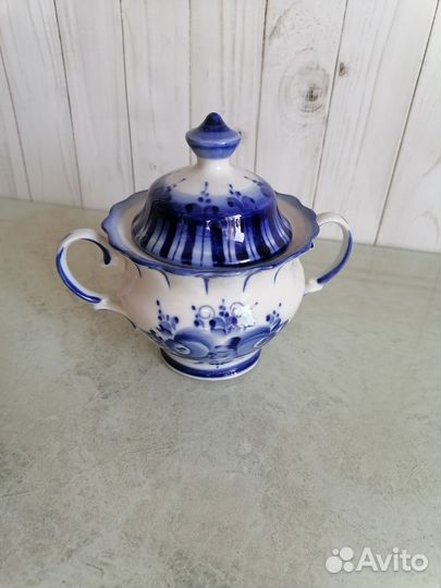 Сахарница гжель Синь России