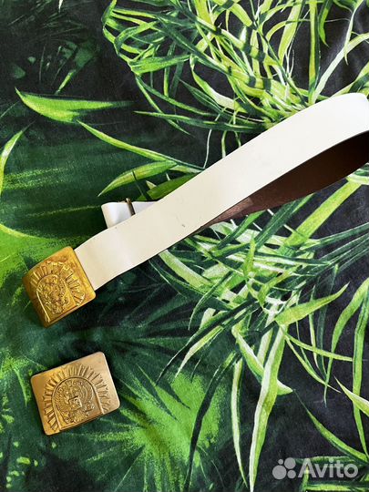 Белый ремень военный парадный