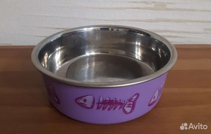 Миска металлическая на резинке