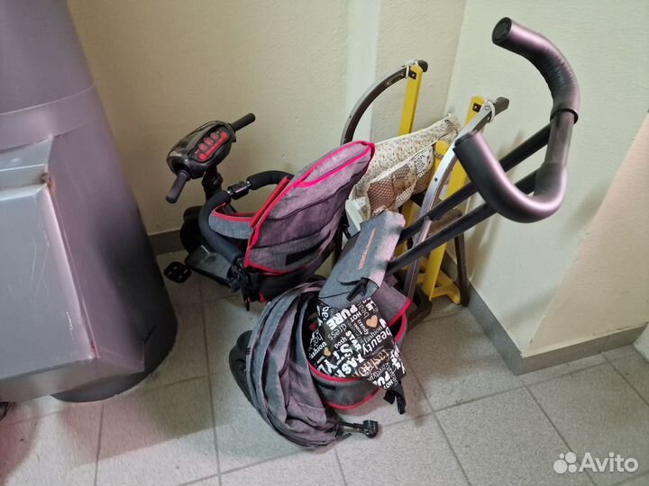 Велосипед коляска с ручкой