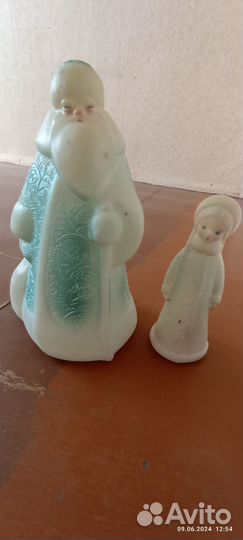 Дед мороз и снегурочка СССР пластик