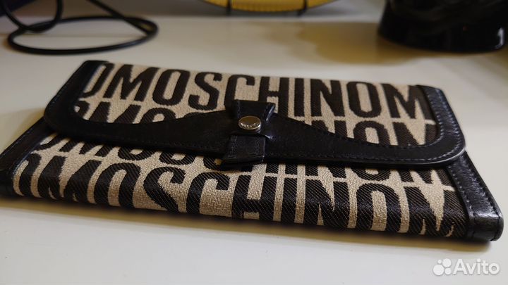 Портмоне Moschino кожа и текстиль Оригинал