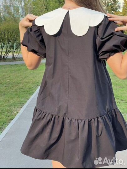 Платье lime с белым воротником