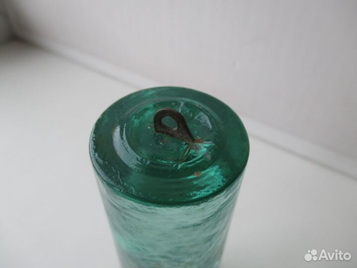 Старая гиря от часов, ходиков. Стекло