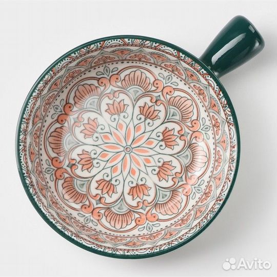 2 шт. Кокотница керамическая 'Цветы', 550 мл, цвет